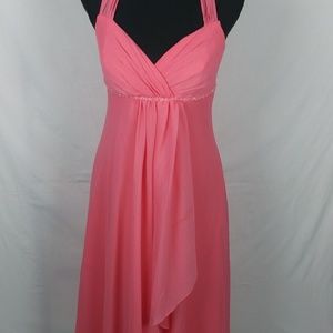 Womens pink formal prom dress
